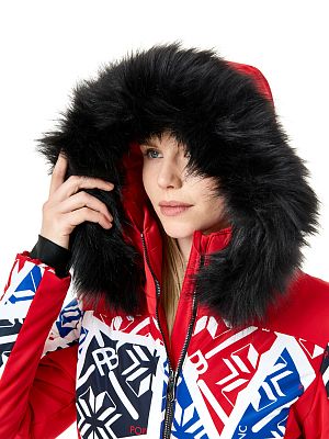 Превью Женский горнолыжный комбинезон Комбинезон горнолыжный POIVRE BLANC W24-0831-WO Print Scarlet Red